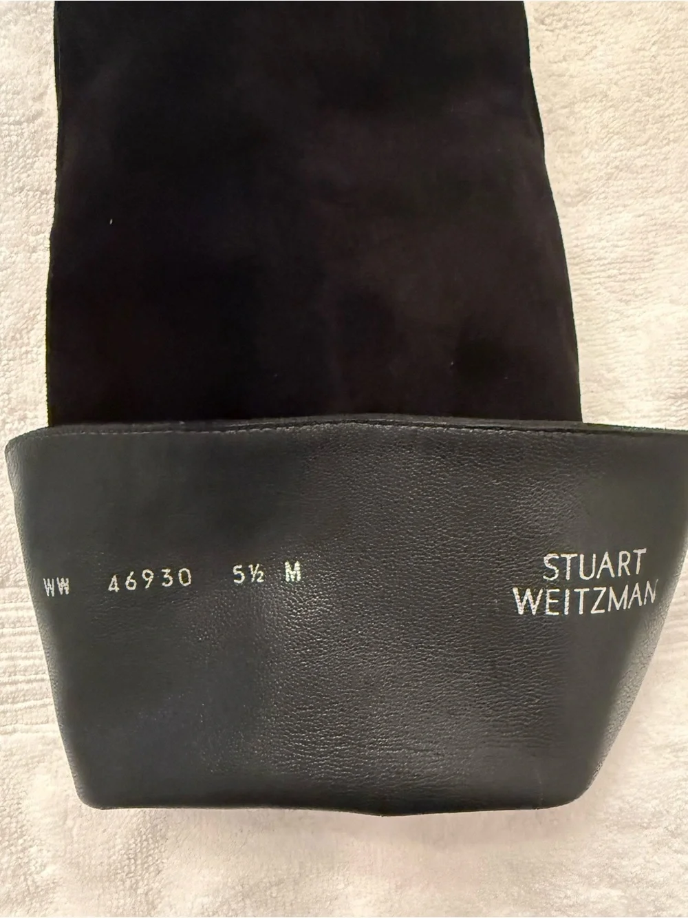 New Without Box Stuart Weitzman Black Suede Over-the-Knee Pointed Toe Boots